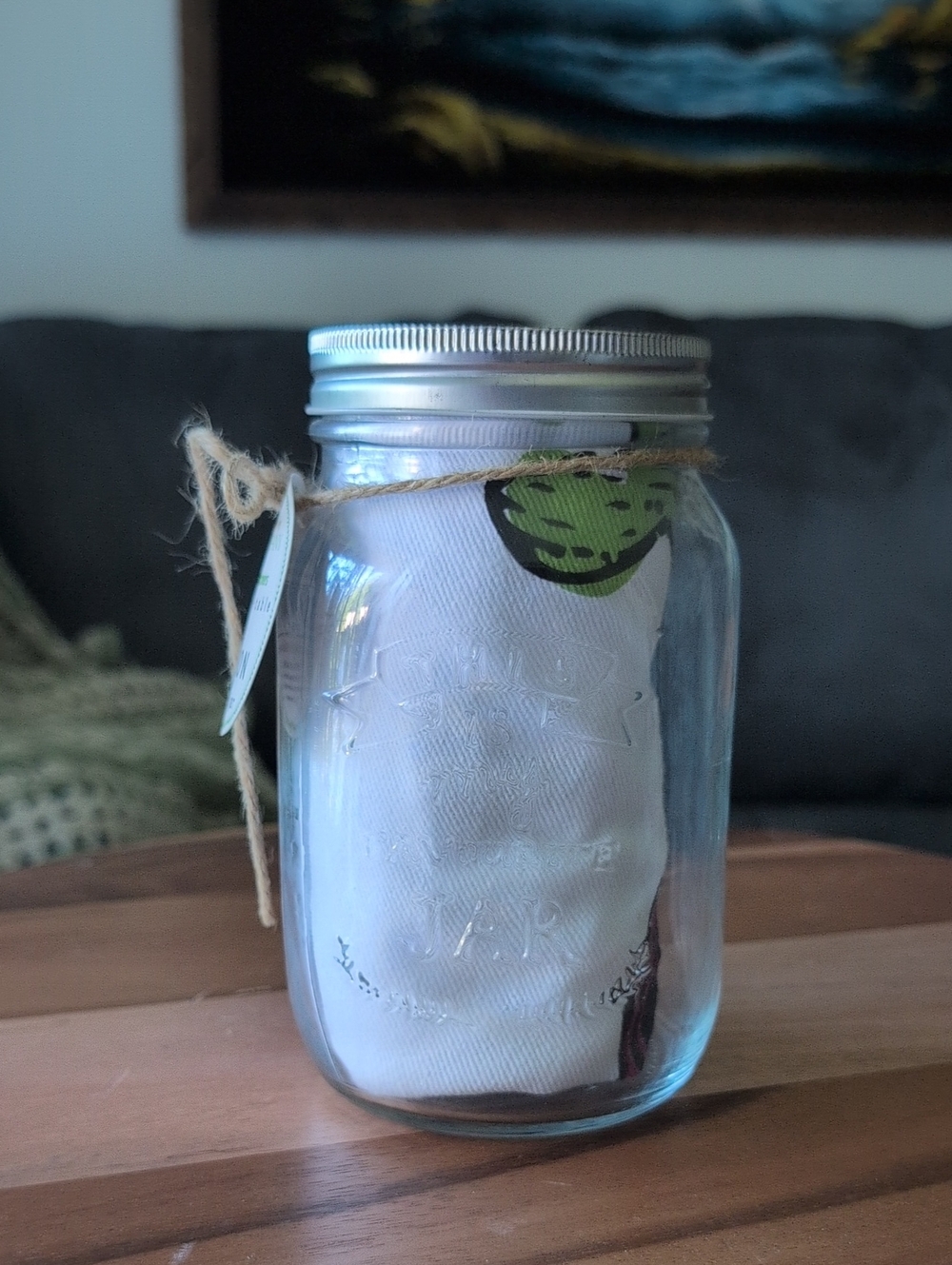 Clear Glass Mason Style Jar with Silver Lid - Home Accents
